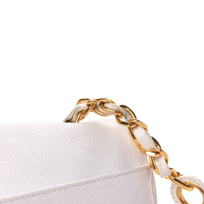 Chanel Caviar Flap Shoulder Bag White 17 of 20
