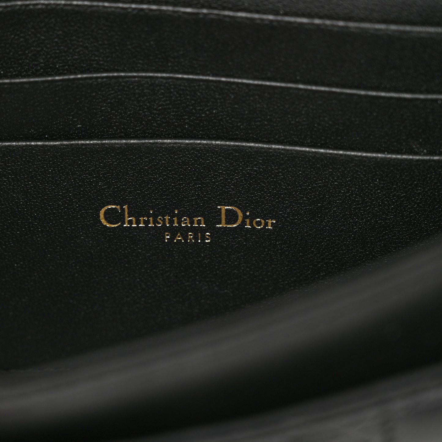 Lambskin Lady Dior Top Handle Clutch Black