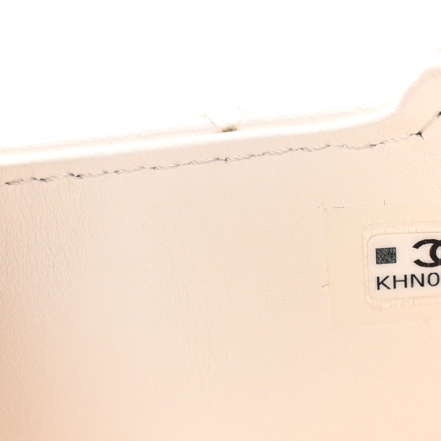 Shiny Aged Calfskin Quilted Mini Nano Kelly Shopper White