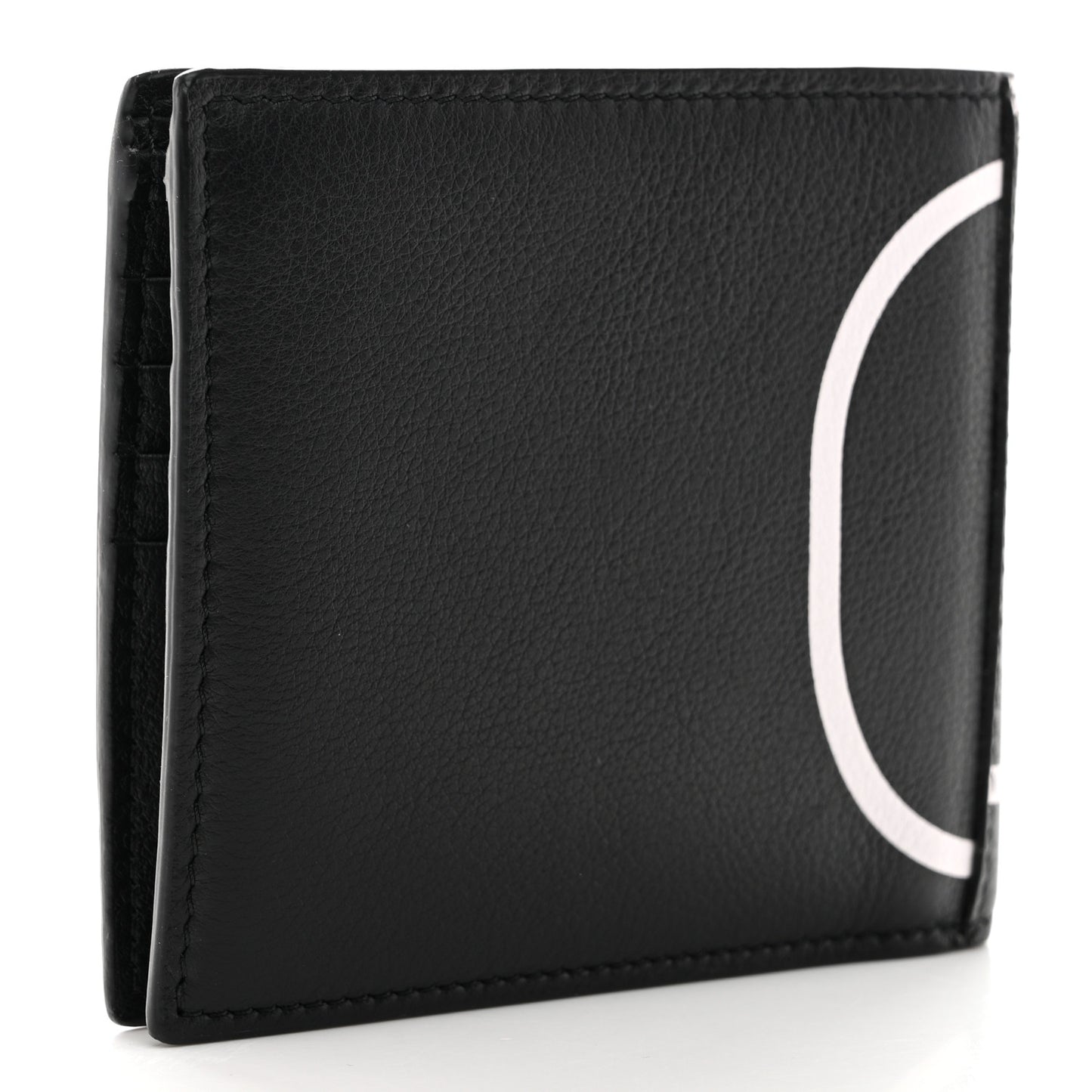 Calfskin Go Logo Bi-Fold Wallet Black