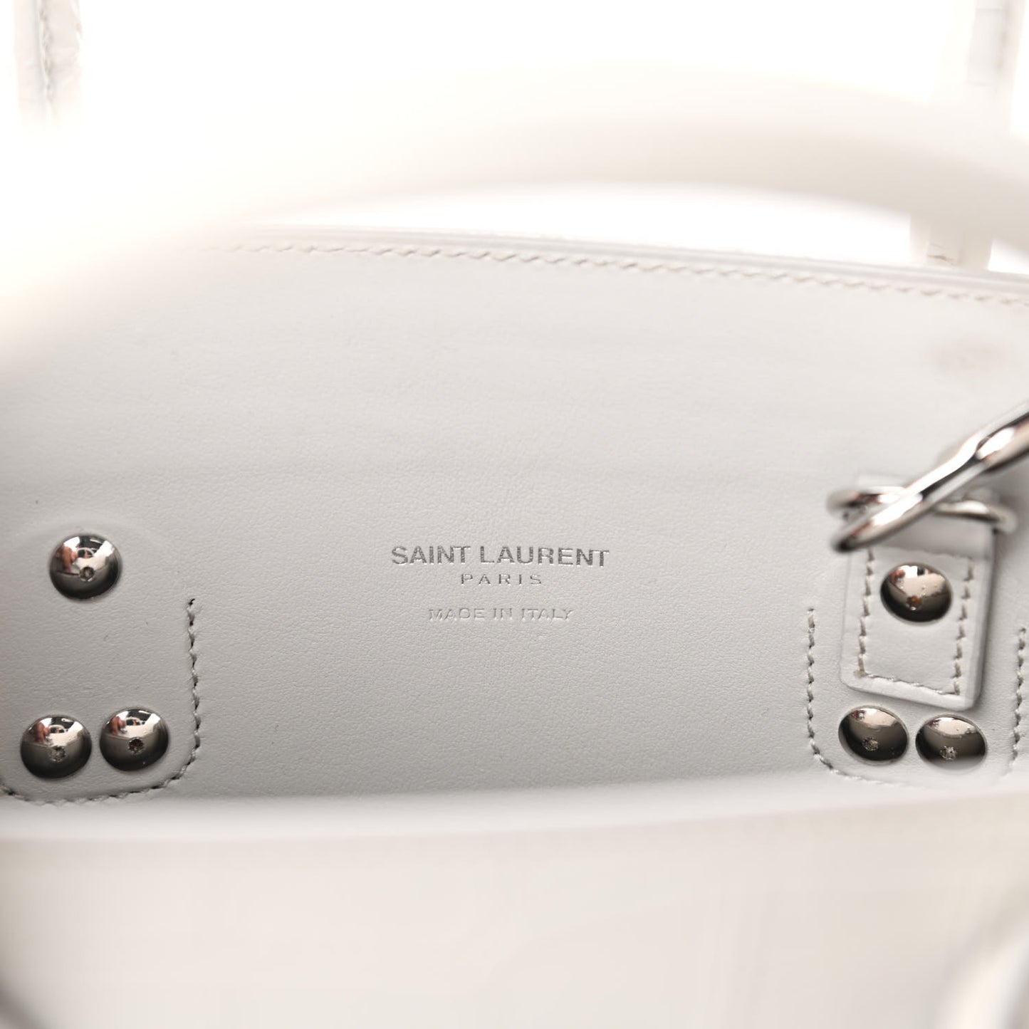Calfskin Crocodile Embossed Baby Sac De Jour Gris Perle