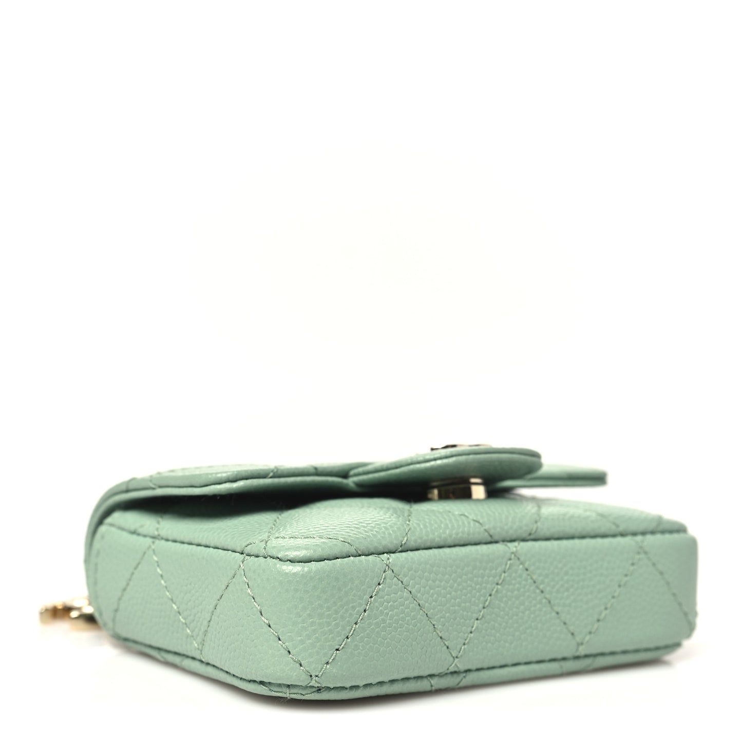 Caviar Quilted Mini Chain Belt Bag Light Green