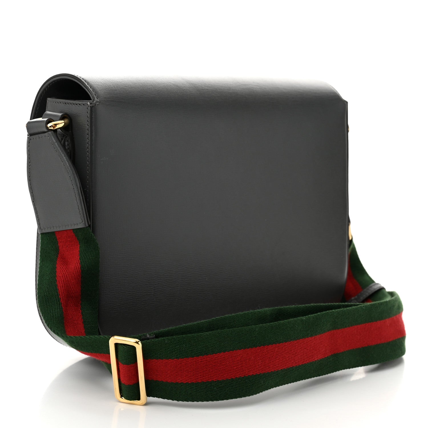 Gucci Azalea Calfskin Web Horsebit 1955 Shoulder Bag Graphite Grey 3 of 12