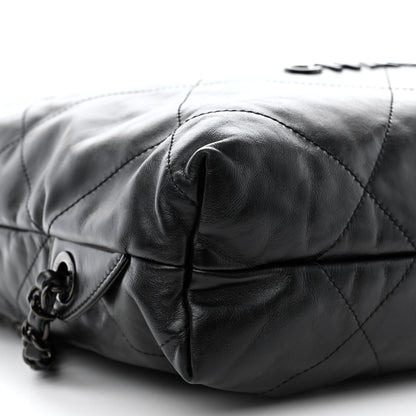 Chanel Shiny Calfskin Quilted Chanel 22 Backpack So Black 9 of 10