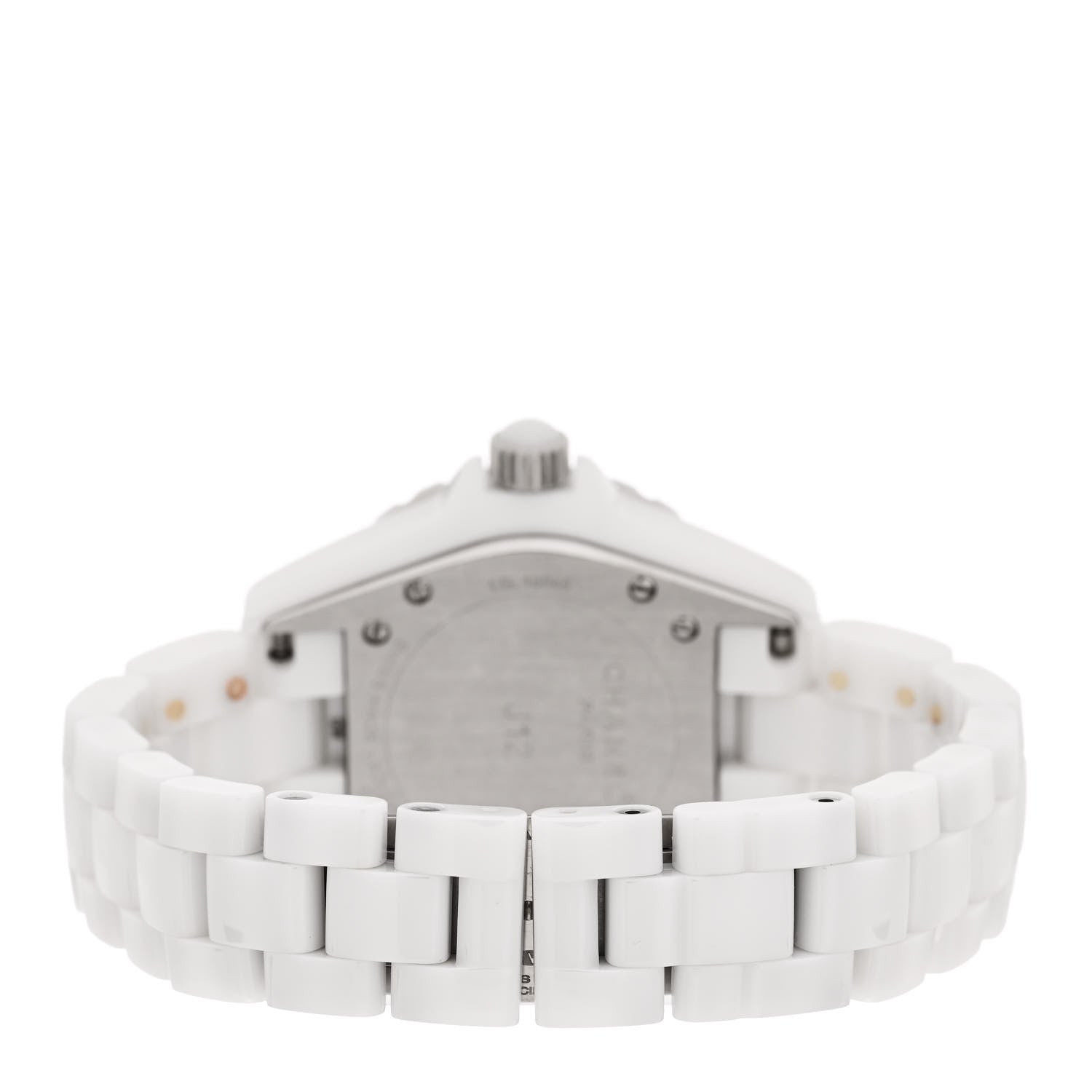 Chanel Stainless Steel Ceramic Diamond 33mm J12 Quartz Watch White 3 of 4