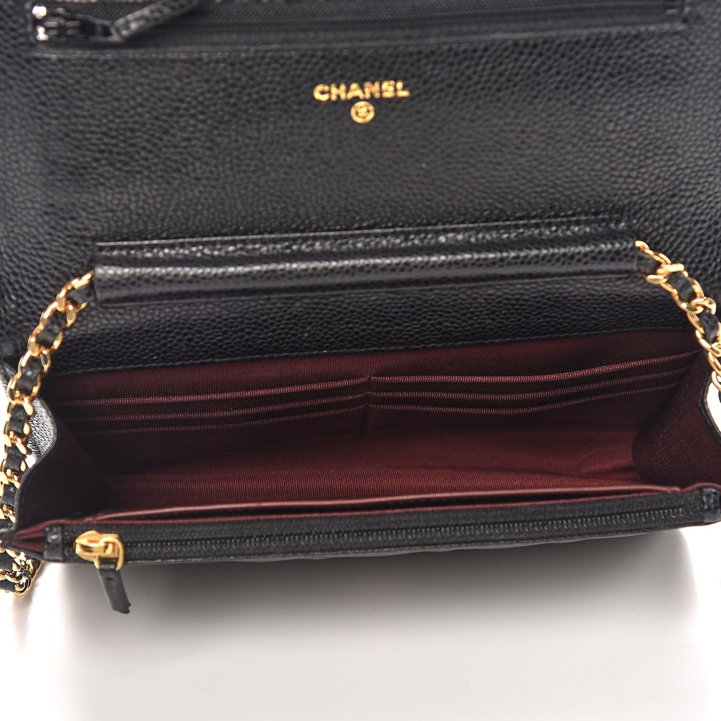 Caviar Quilted Wallet On Chain WOC Black