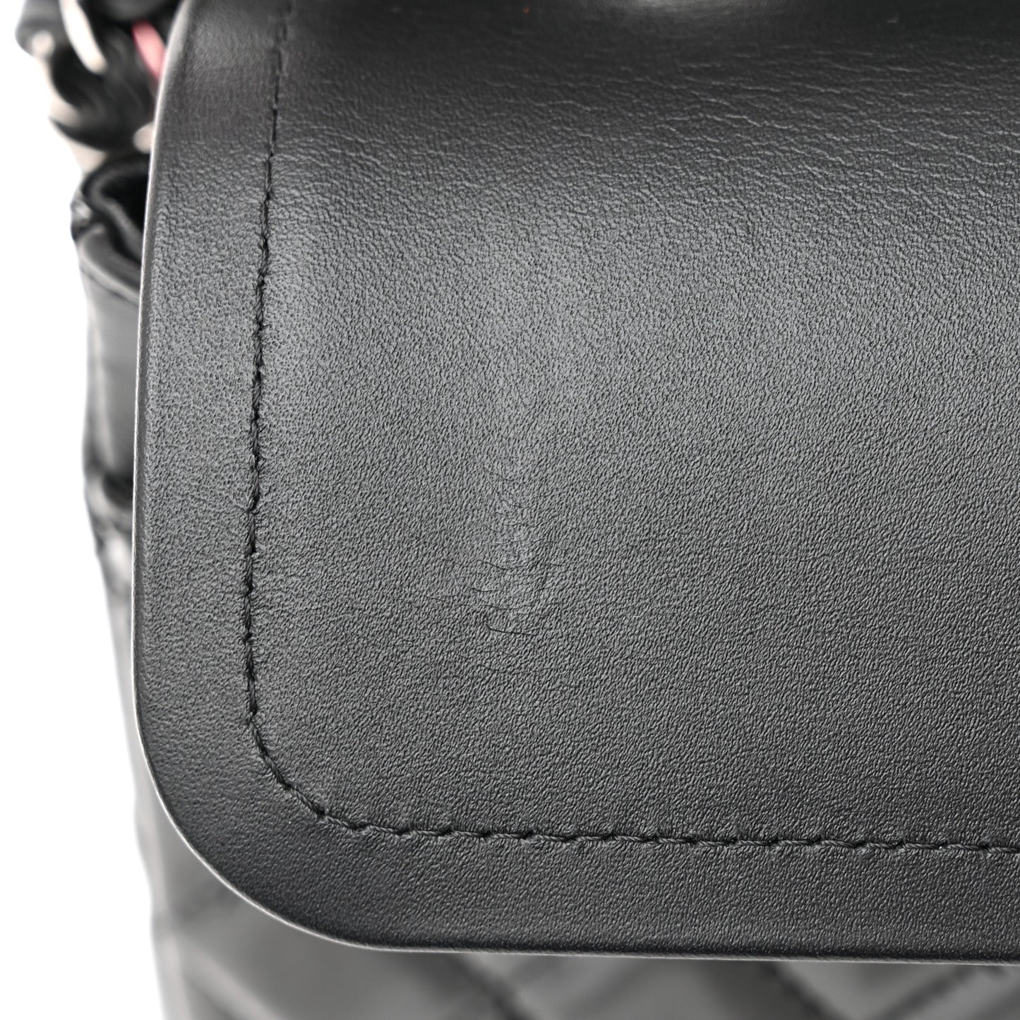 Patent Calfskin Quilted Bi-Color Medium Double Flap Pink Black