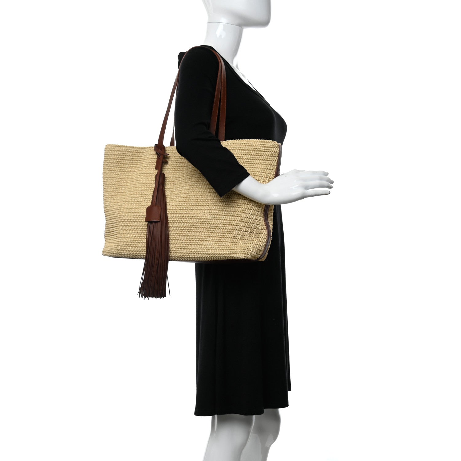 Saint Laurent Raffia Tote Naturale Brown 2 of 14