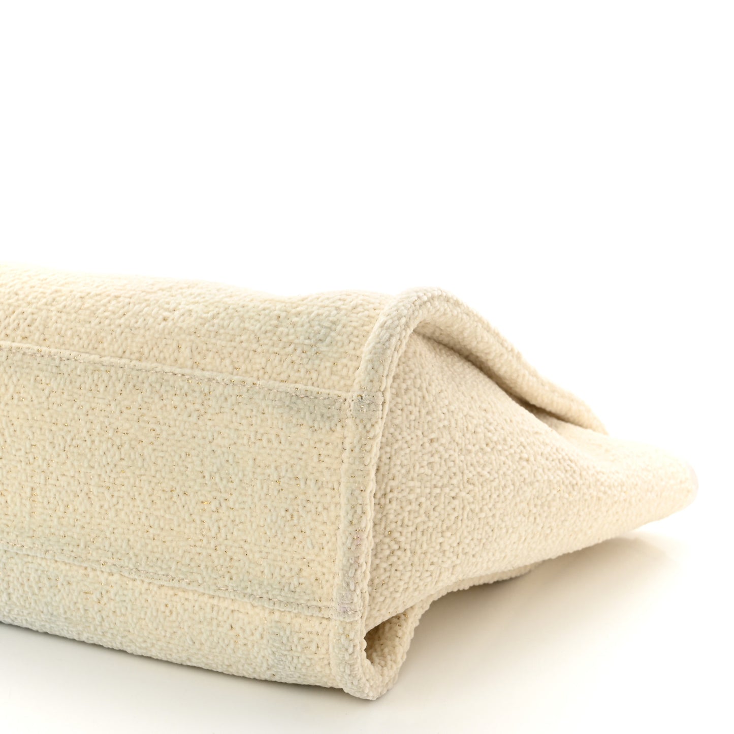 Lurex Boucle Small Deauville Tote White