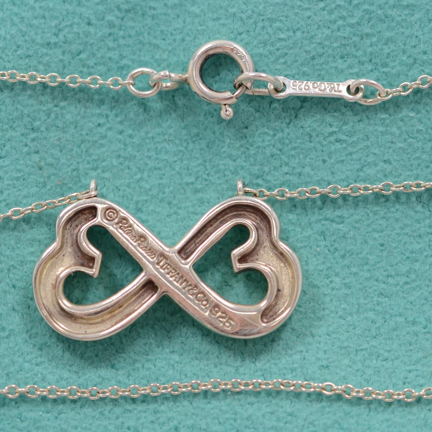 Tiffany Sterling Silver Paloma Picasso Double Loving Heart Necklace 3 of 3