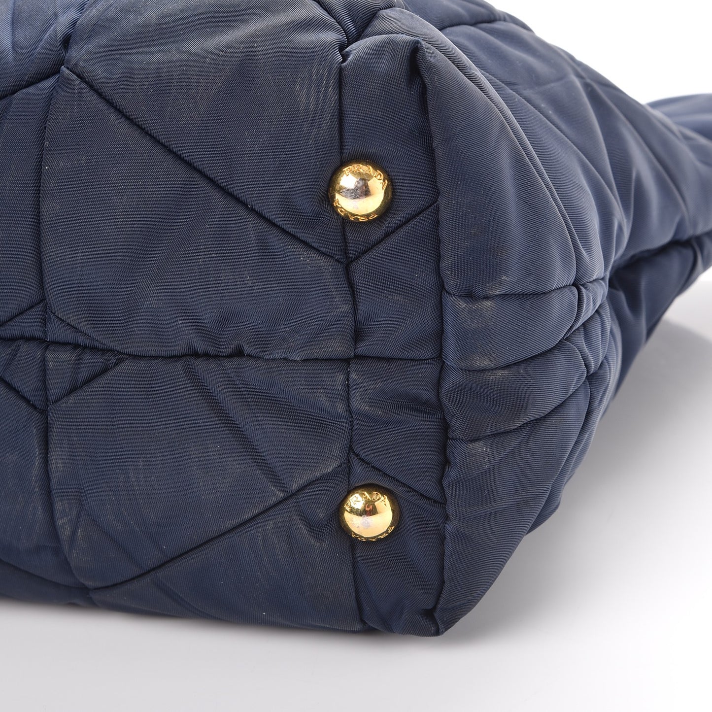 Tessuto Nylon Chevron Quilted Tote Navy
