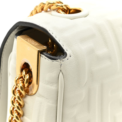 Fendi Nappa Small FF Embossed Large Chain Baguette White 12 of 12