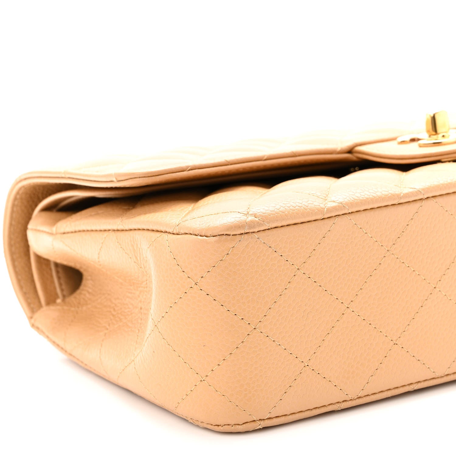Chanel Caviar Quilted Medium Double Flap Beige 9 of 10