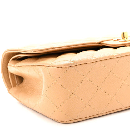 Chanel Caviar Quilted Medium Double Flap Beige 9 of 10