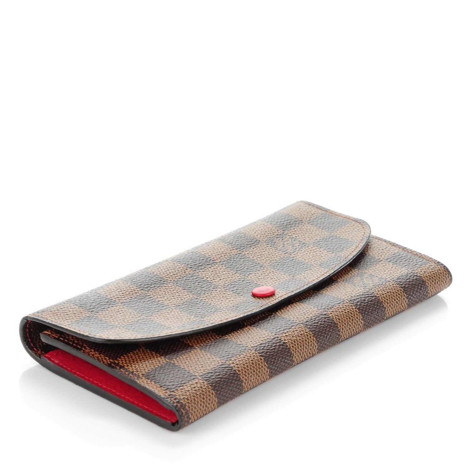 Louis Vuitton Damier Ebene Emilie Wallet Red 4 of 7