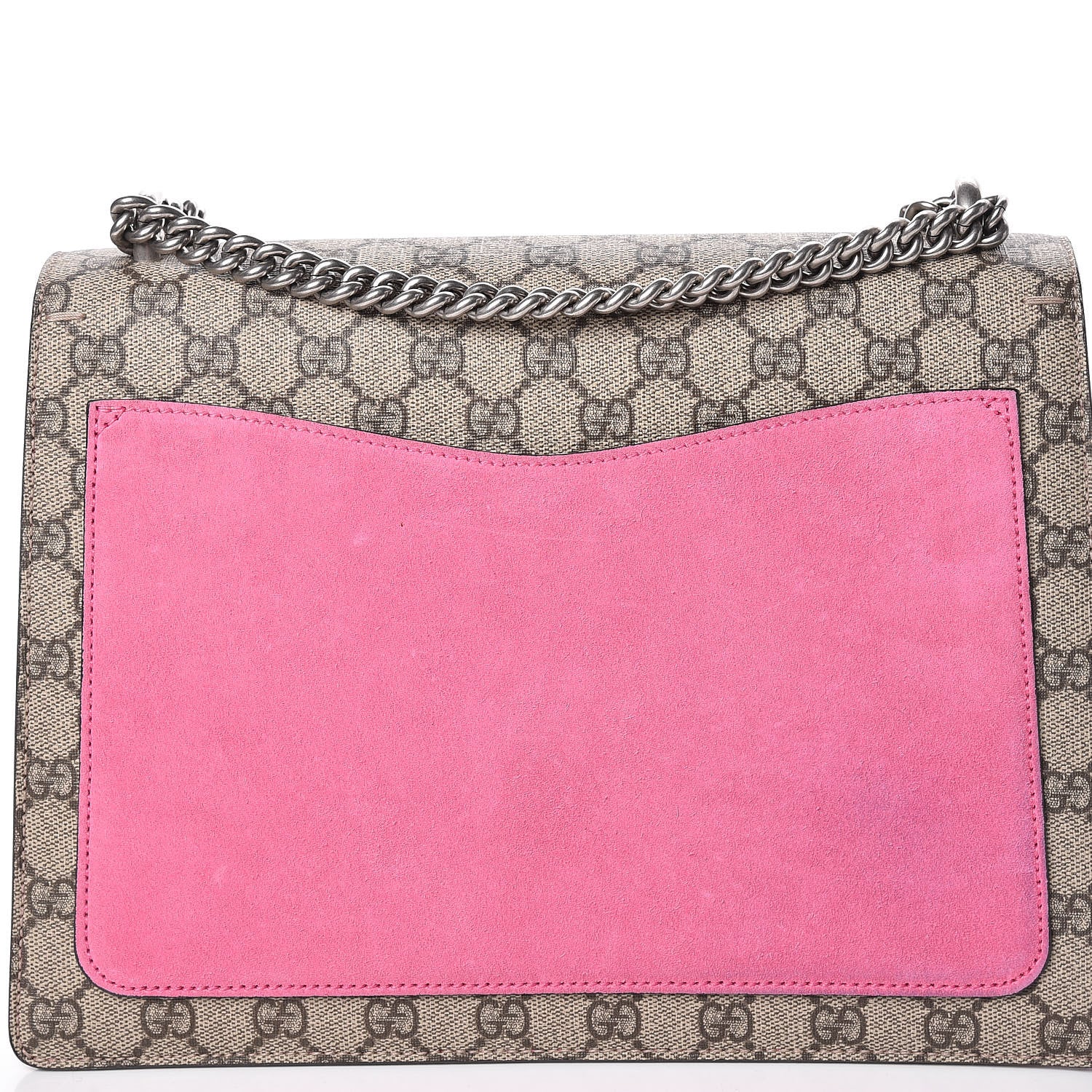 Gucci GG Supreme Monogram Suede Pierced Heart Embroidered Medium Dionysus Shoulder Bag Beige Ebony Pink Tropical Flower 16 of 19