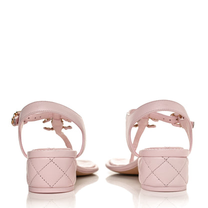 Chanel Lambskin Chain CC Logo Thong Sandals 36 Light Pink 8 of 11