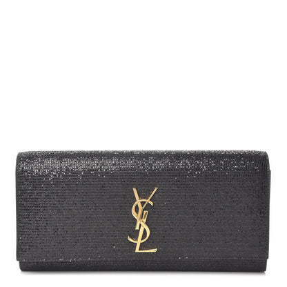 Saint Laurent Glitter Classic Monogram Cassandre Clutch Black 1 of 11