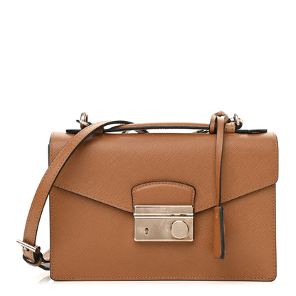 Prada Saffiano Sound Convertible Bag Caramel 1 of 12
