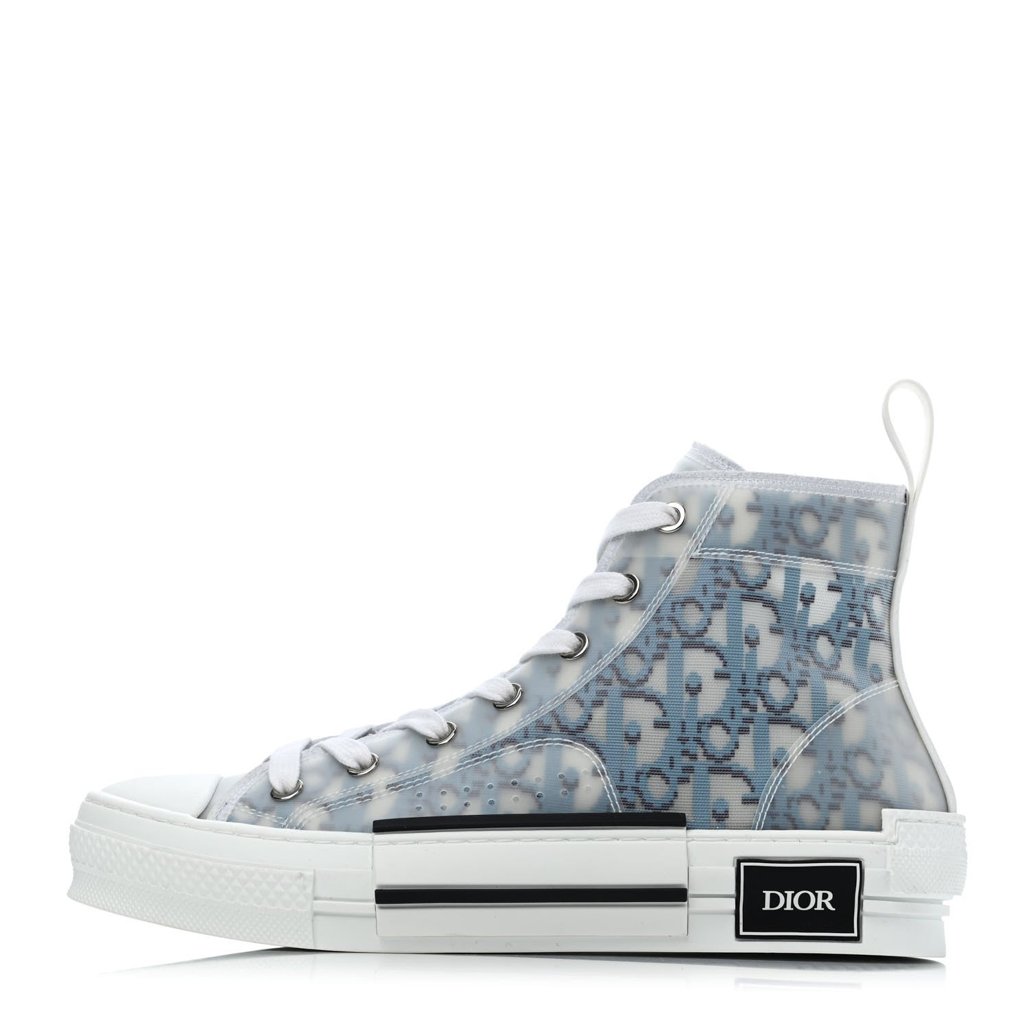 Christian Dior Technical Canvas Oblique Pixel Mens B23 High Top Sneakers 38 Beige Blue 1 of 4