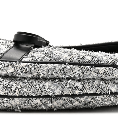Christian Dior Tweed Saddle Crossbody Bag Black Silver 10 of 13