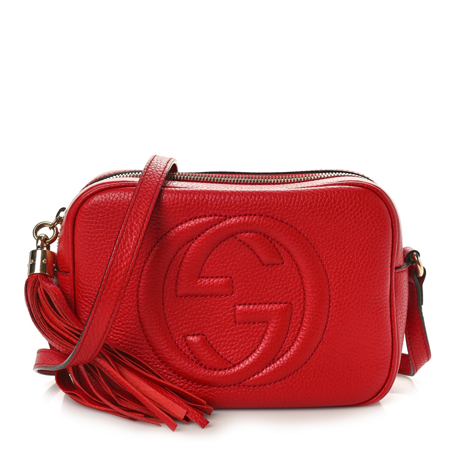 Pebbled Calfskin Small Soho Disco Bag Tabasco Red