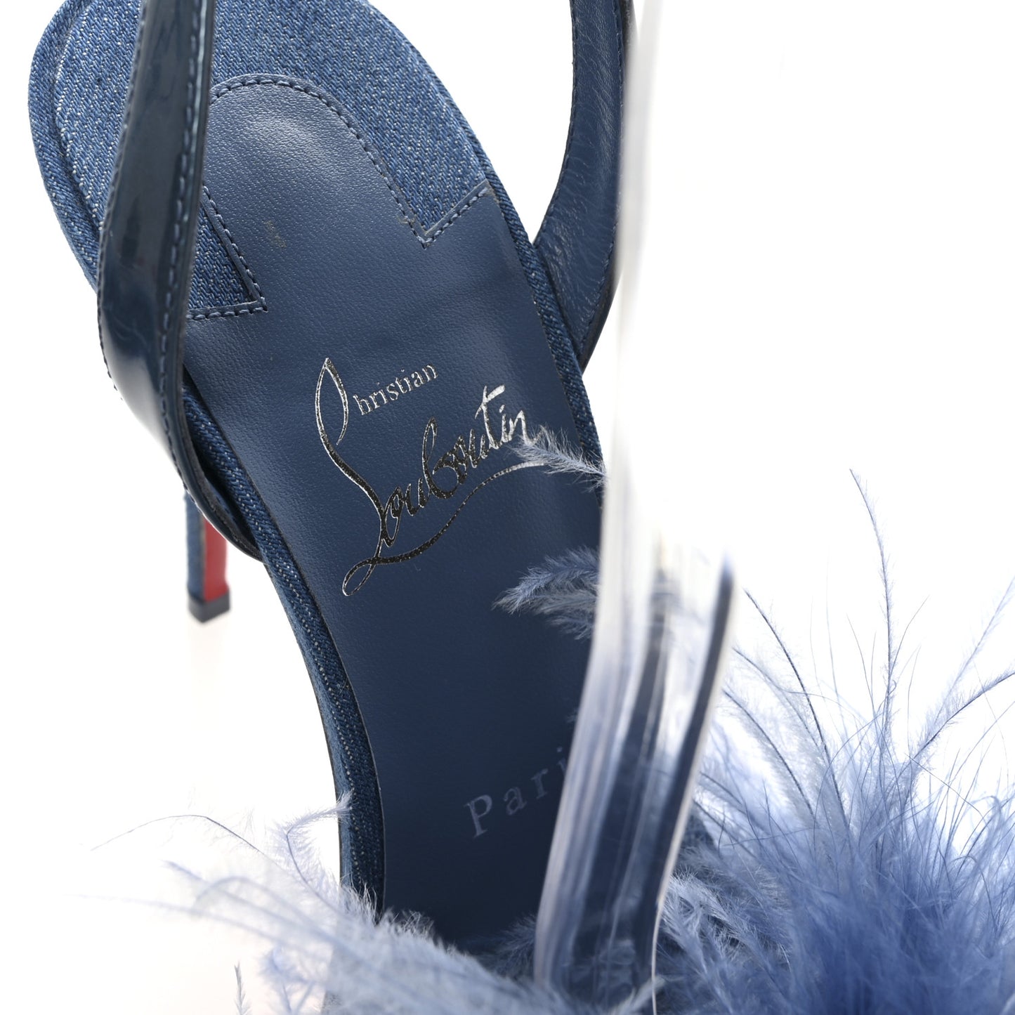 Denim Patent Loubipoupi 100 Sandals 38 Blue