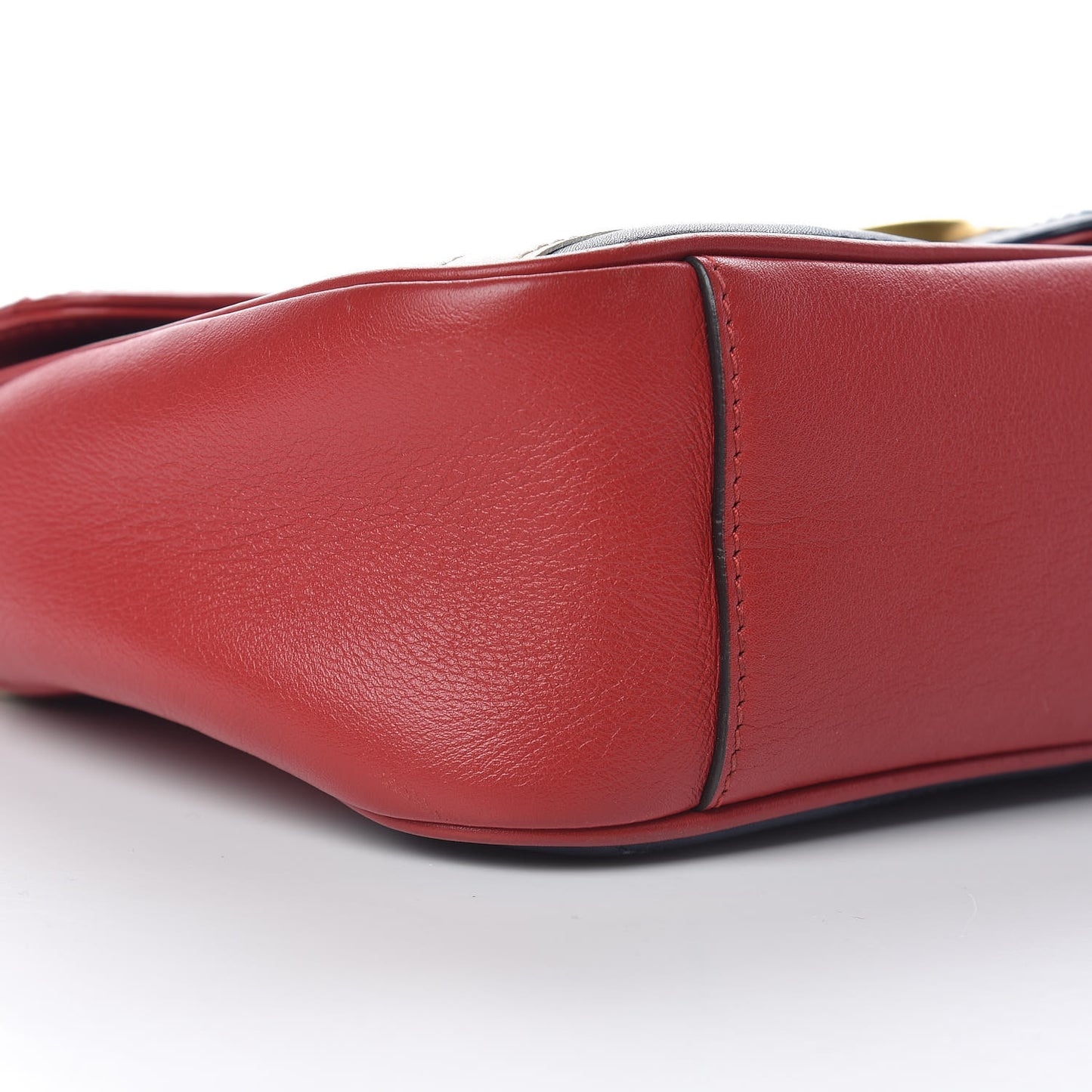 Calfskin Matelasse Tri-Color Small GG Marmont Shoulder Bag Red White Blue