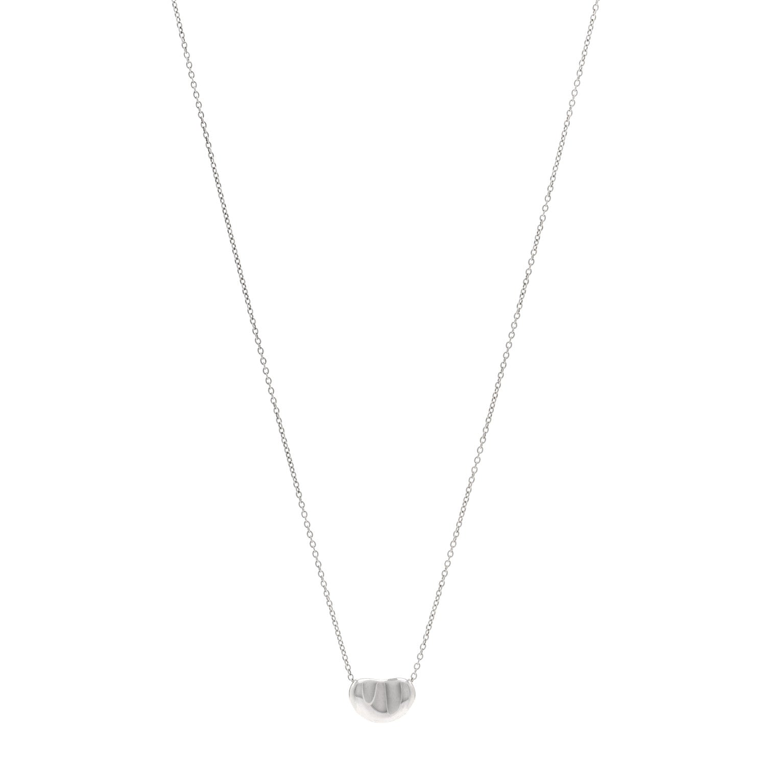 Tiffany Sterling Silver 11mm Elsa Peretti Bean Pendant Necklace 1 of 4