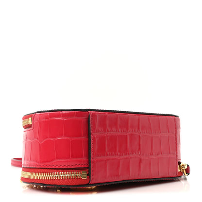 Chloe Calfskin Crocodile Embossed Mini C Vanity Bag Red 4 of 9