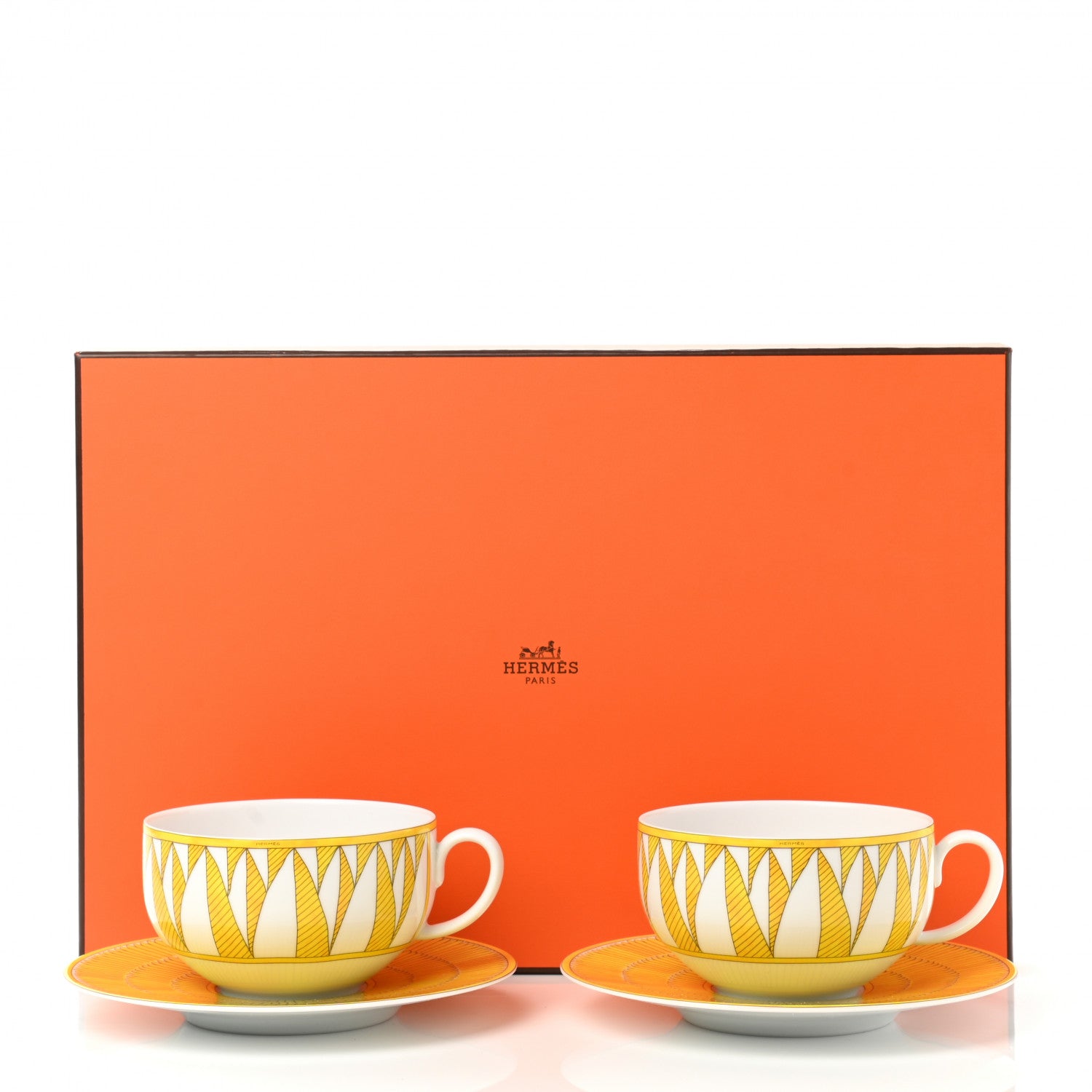 Hermes Porcelain Soleil d'Hermes Breakfast Cup And Saucer Set Of 2 13 of 13
