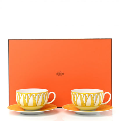Hermes Porcelain Soleil d'Hermes Breakfast Cup And Saucer Set Of 2 13 of 13