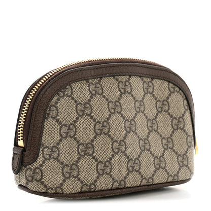 Gucci GG Supreme Monogram Textured Calfskin Web Medium Ophidia Cosmetic Case Beige Ebony New Acero 3 of 9