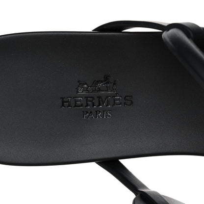 Hermes Rubber Womens Egerie Sandals 39 Black 7 of 9