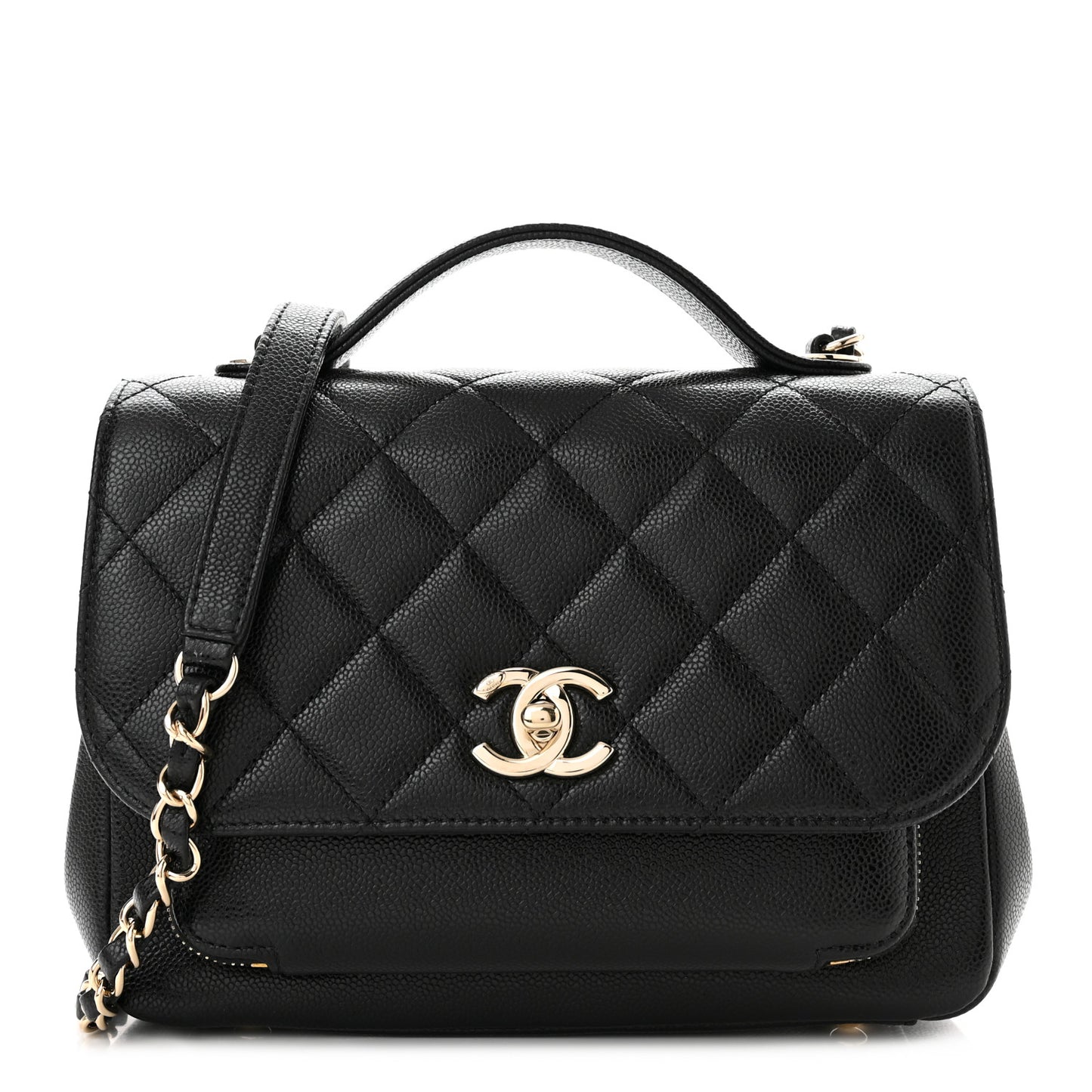 Caviar Quilted Medium Business Affinity Flap Black