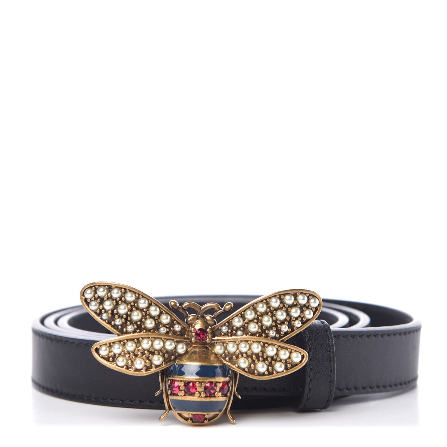 Calfskin Queen Margaret Bee Belt 90 36 Black