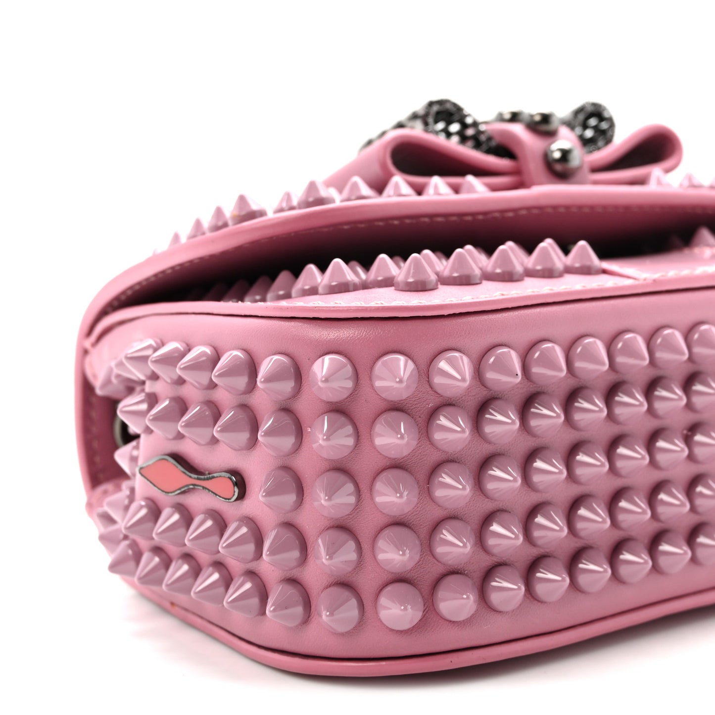 Calfskin Patent Spiked Sweety Charity Crossbody Bag Rosette