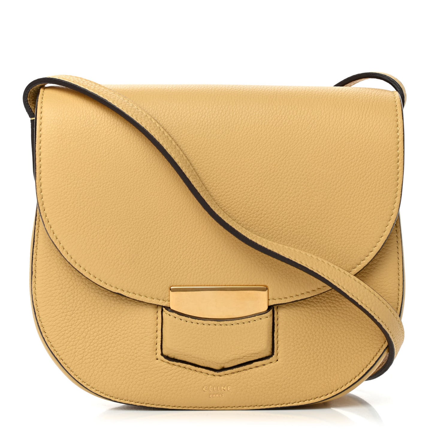 Grained Calfskin Small Trotteur Vanilla