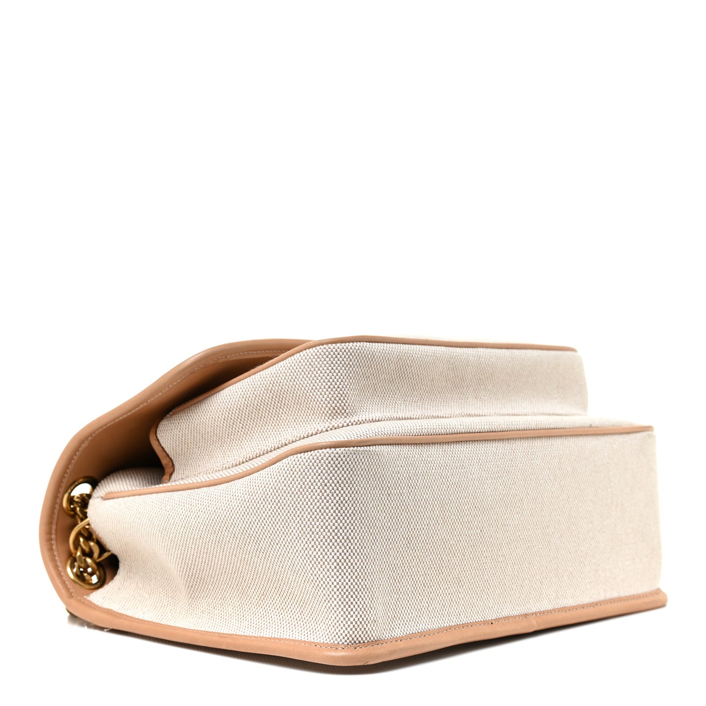 Cotton Canvas Vintage Calfskin Monogram Medium Niki Chain Satchel Cream Tan