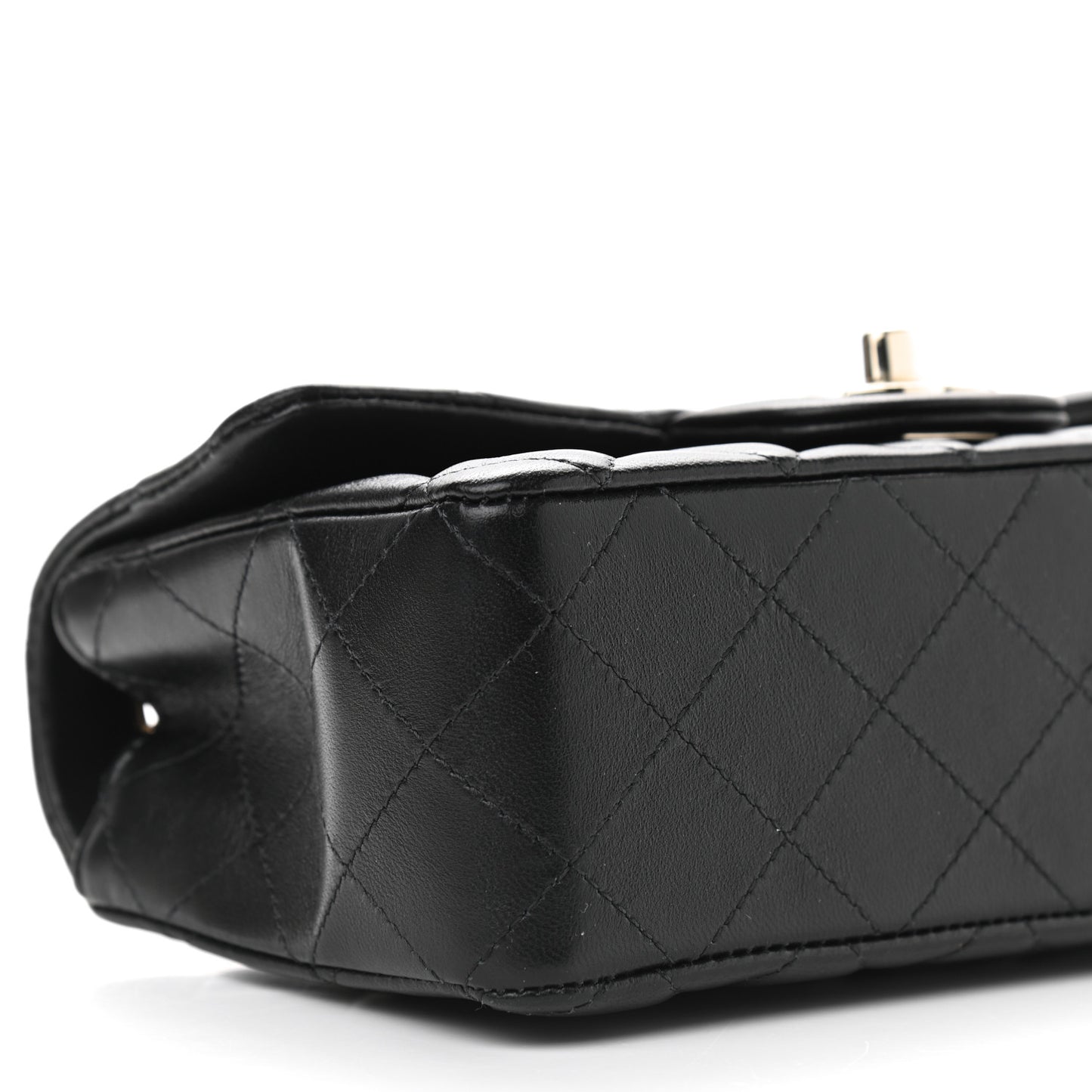 Lambskin Quilted Mini Rectangular Flap Black