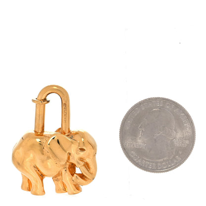 Hermes Permabrass Elephant Cadena Lock Gold 2 of 6