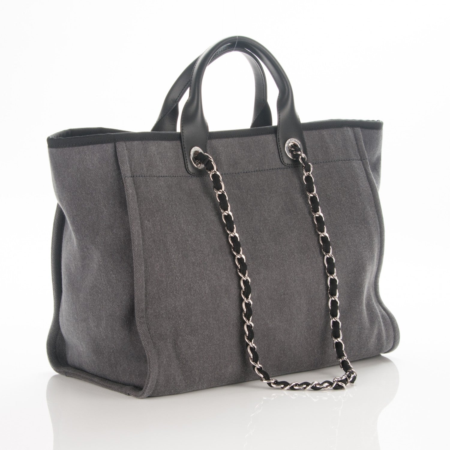 Chanel Canvas Sequin Large Deauville Tote Charcoal 3 of 7