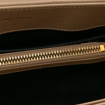 Saint Laurent Calfskin Y Quilted Monogram Small Loulou Chain Satchel Dark Beige 7 of 11