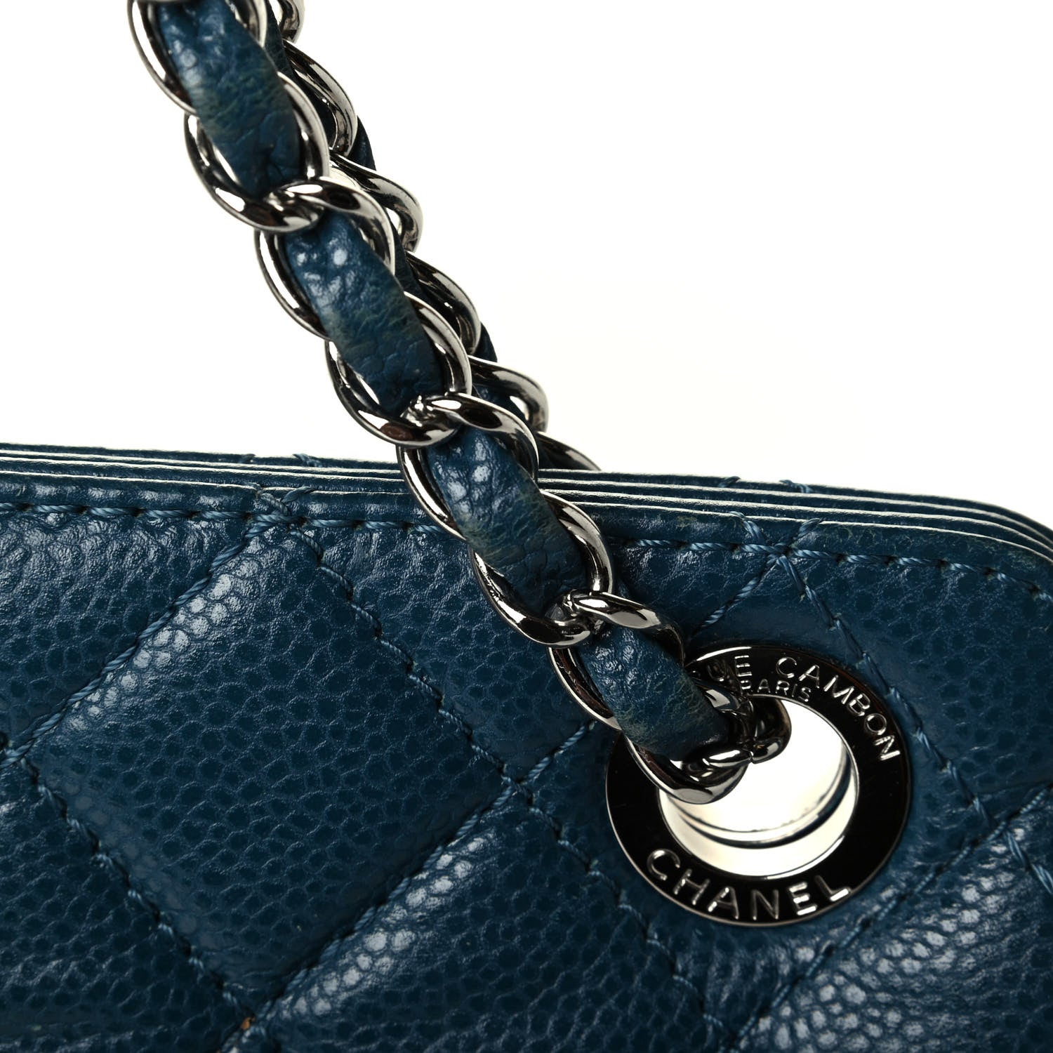 Chanel Caviar Quilted Timeless CC Shopping Tote Blue 7 of 7