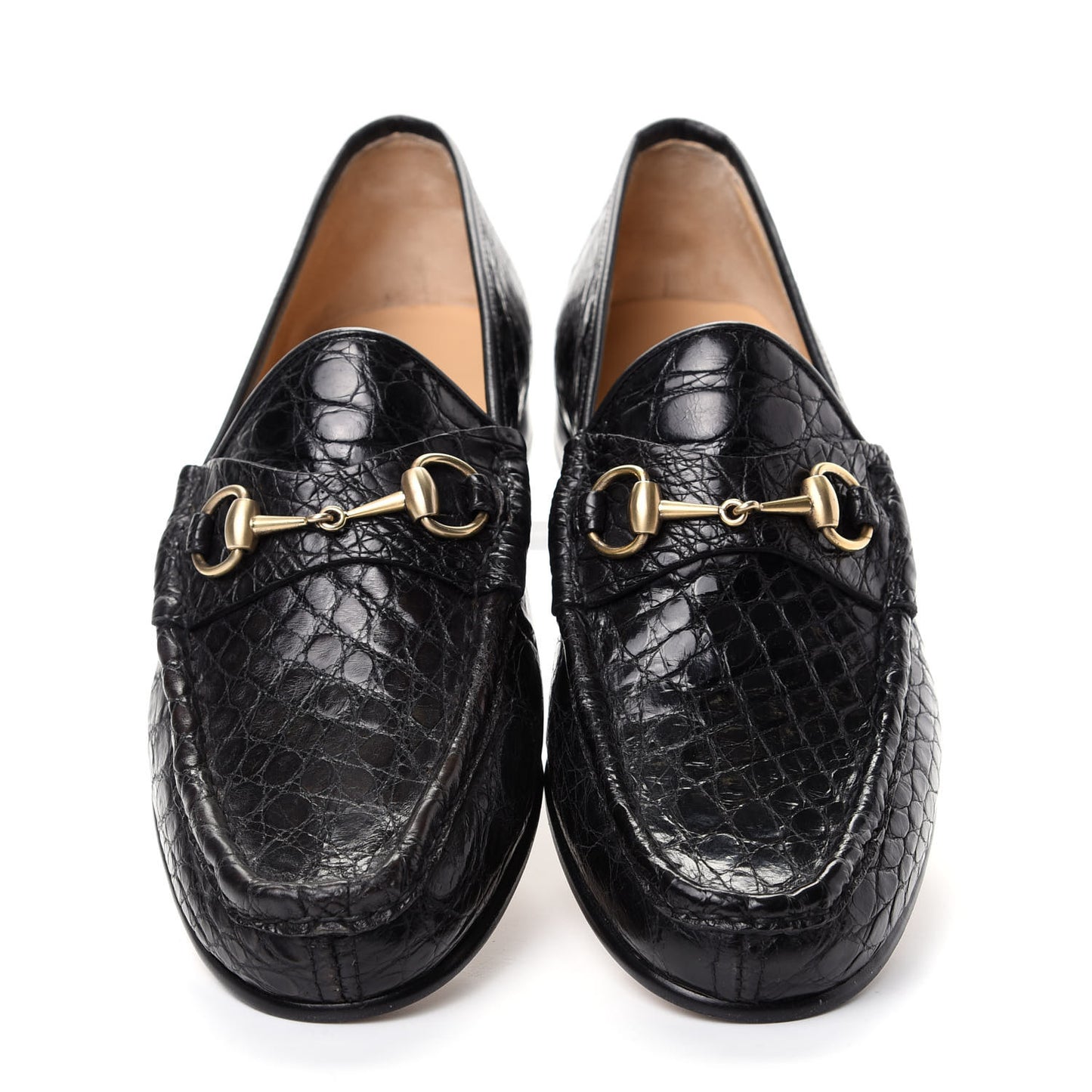 Crocodile Mens Horsebit Loafers 10 Black