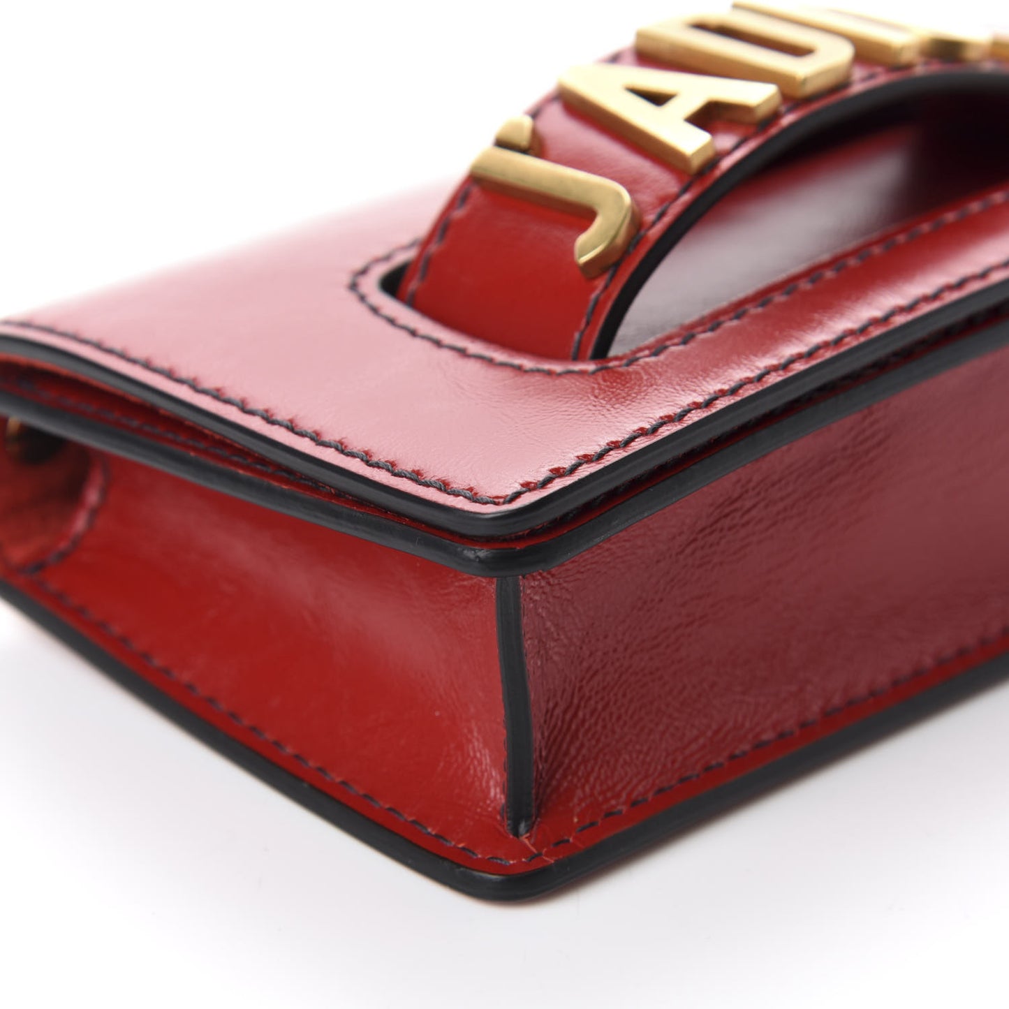Calfskin Mini J'Adior Chain Flap Bag Spicy Red