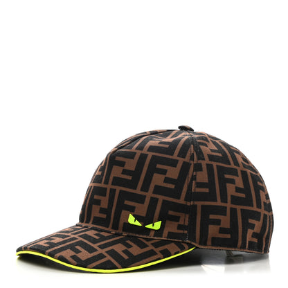 Fendi Canvas FF Monster Eyes Childrens Baseball Hat Tobacco Yellow 1 of 8