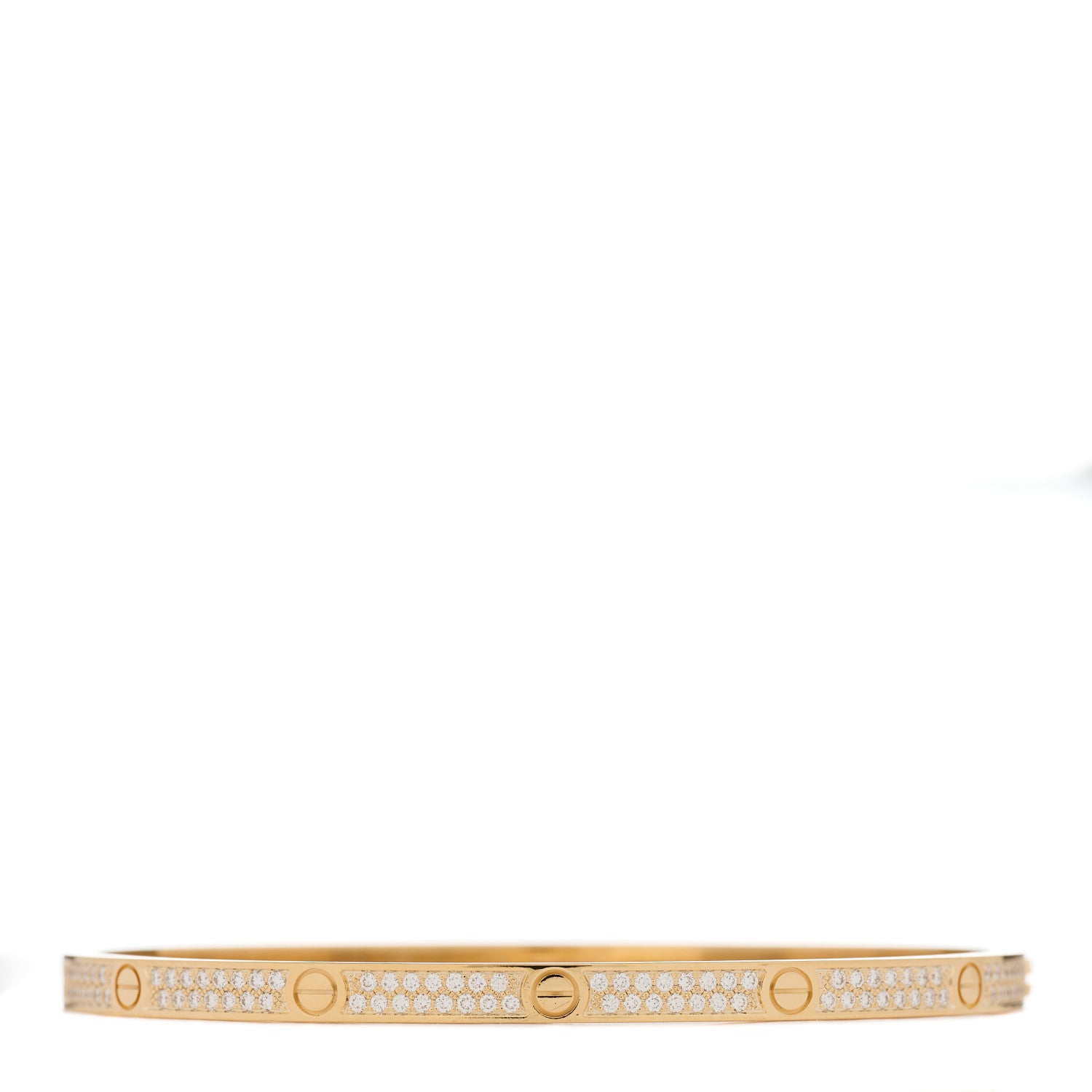 Cartier 18K Yellow Gold Diamond Small LOVE Paved Bracelet 17 1 of 4