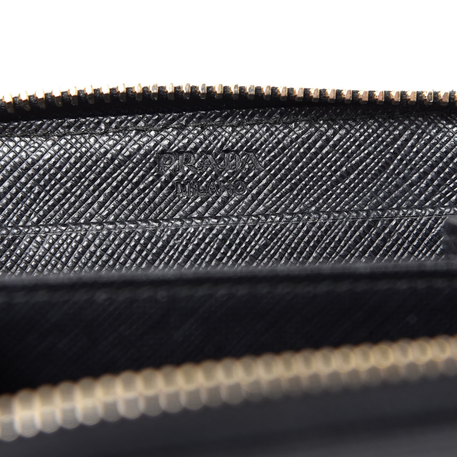 Prada Saffiano Metal Zip Coin Purse Black 6 of 6