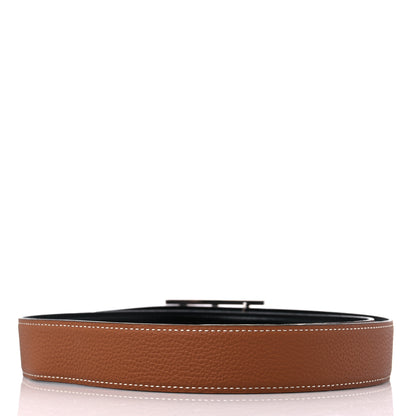 Hermes Box Togo 32mm Inside H Belt 80 Black Gold 2 of 7
